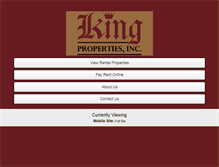Tablet Screenshot of kingproperties.com